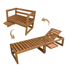 Transformable Bench into Sun Bed, Solana Pro, 2 in 1, Table